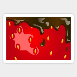 Valentine day chocolate covered strawberry close up pattern Sticker